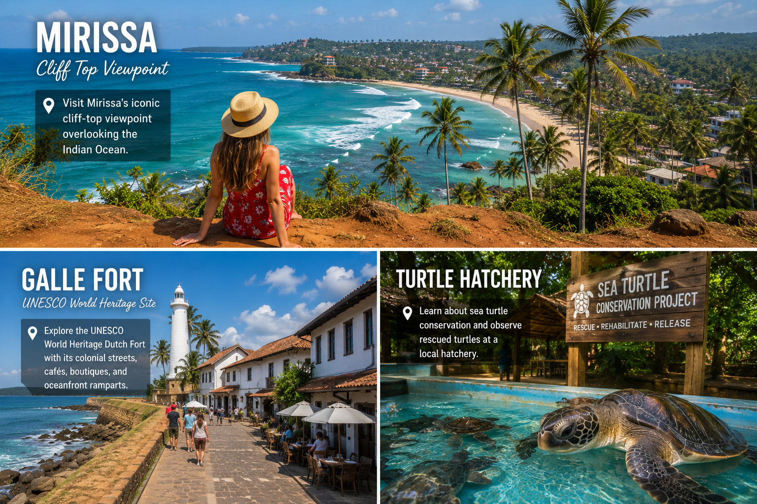 Coconut Tree Hill – Mirissa , Galle Fort , Turtle Hatchery
