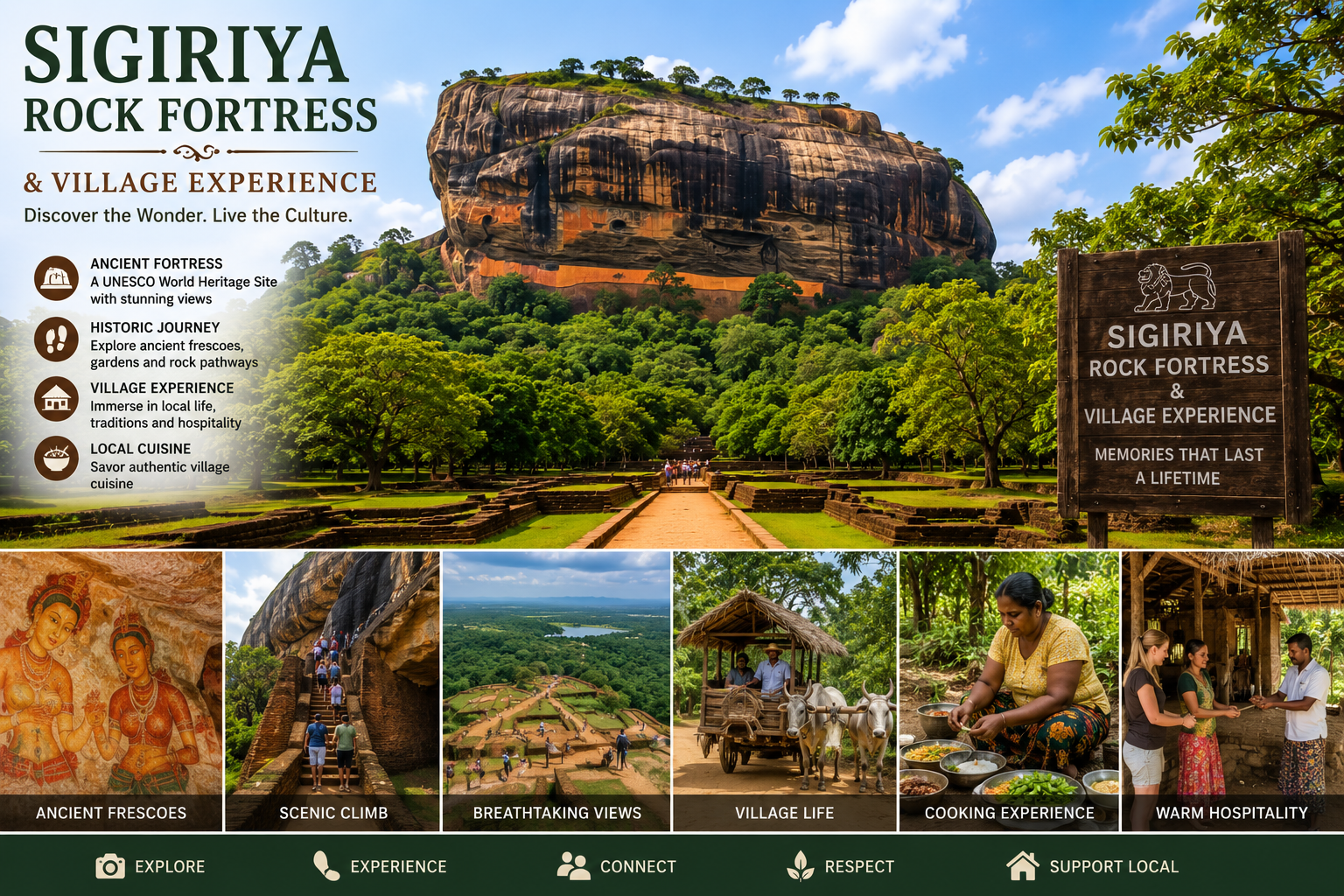 Sigiriya Rock Fortress and Village Experience