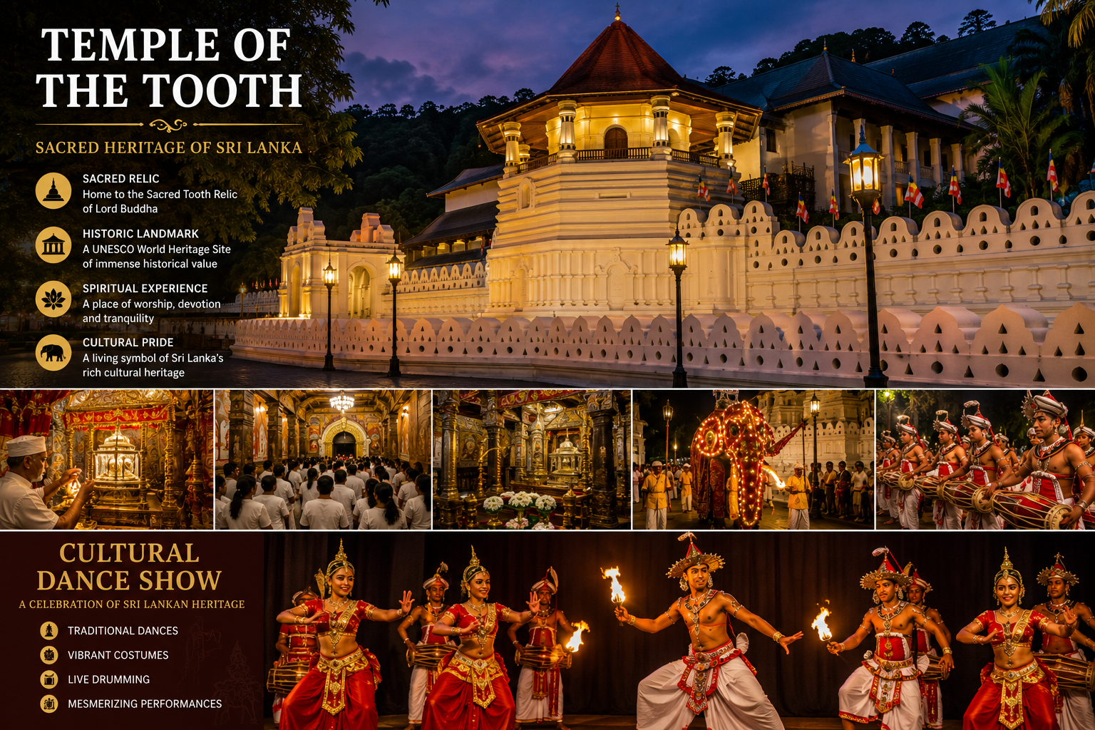 Temple of the Tooth and Cultural Dance Show