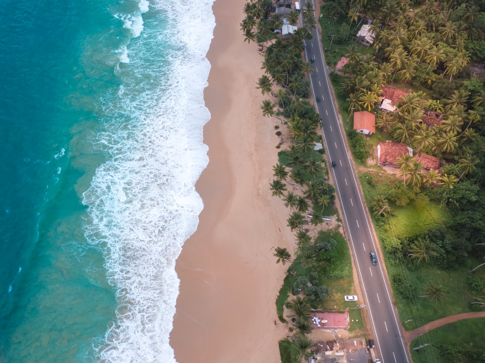 Turquoise sea and coastline of Sri Lanka
